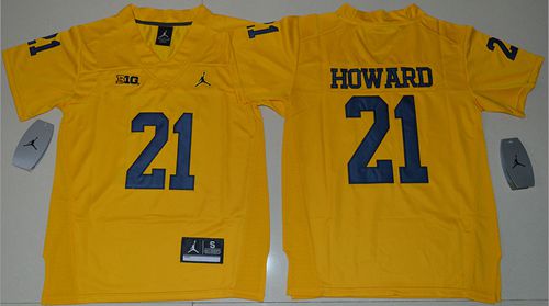 Wolverines #21 Desmond Howard Gold Jordan Brand Stitched Youth NCAA Jersey